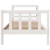 vidaXL Cadre de lit sans matelas blanc 90x190 cm bois de pin massif