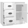 vidaXL Buffet blanc brillant 70x35,5x67,5 cm bois d'ingénierie