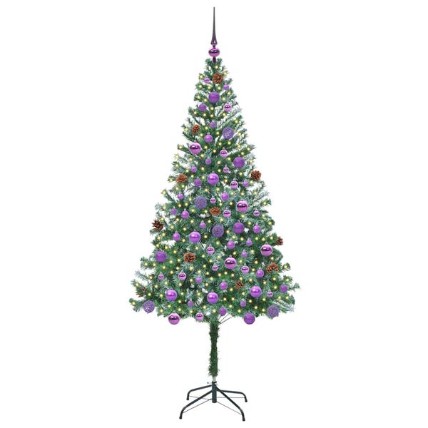 vidaXL Sapin de No&euml;l artificiel avec 300 LED Vert 180 cm PVC et Acier