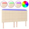 vidaXL T&ecirc;te de lit &agrave; LED Cr&egrave;me 200x5x118/128 cm Tissu