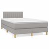 vidaXL Sommier &agrave; lattes de lit matelas LED gris clair 120x190 cm tissu