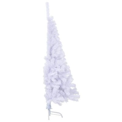 vidaXL Sapin de Noël artificiel moitié avec support blanc 120 cm PVC