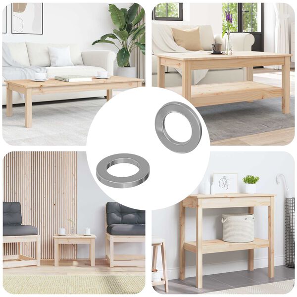 vidaXL Rondelles 2 pcs Argent&eacute; 10 x 10 x 1,2 mm Acier