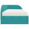 vidaXL Cadre de lit d'angle avec matelas 2 pcs Turquoise Velours