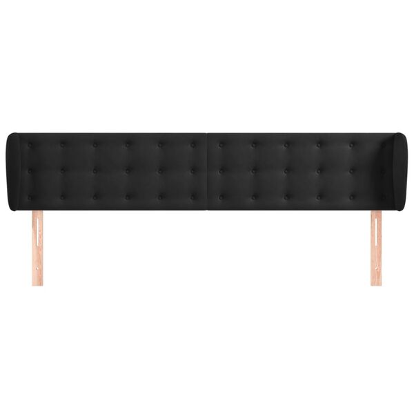 vidaXL T&ecirc;te de lit avec oreilles Noir 183x23x78/88 cm Velours