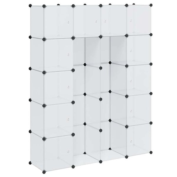vidaXL Armoire modulaire 14 compartiments blanc 37 x 146 x 180,5 cm