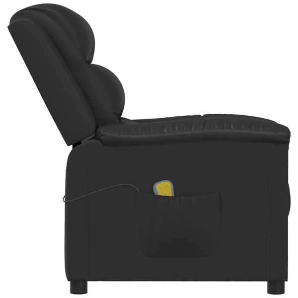 vidaXL Fauteuil de massage Noir Similicuir