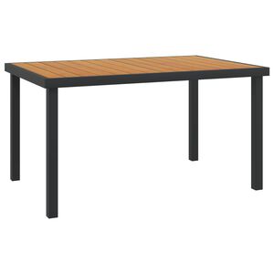 vidaXL Table de jardin Marron 140x90x74 cm Aluminium et WPC