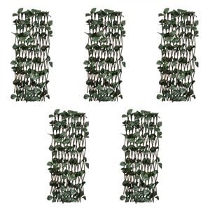 vidaXL Cl&ocirc;tures &agrave; treillis de saule 5pcs feuille artificielle 180x30cm