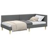 vidaXL Cadre de lit d'angle avec t&ecirc;te de lit Gris fonc&eacute; 90 cm x 200 cm