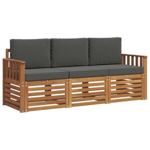 vidaXL Ensembles de canap&eacute;s avec coussin 3 pcs Naturel et Anthracite
