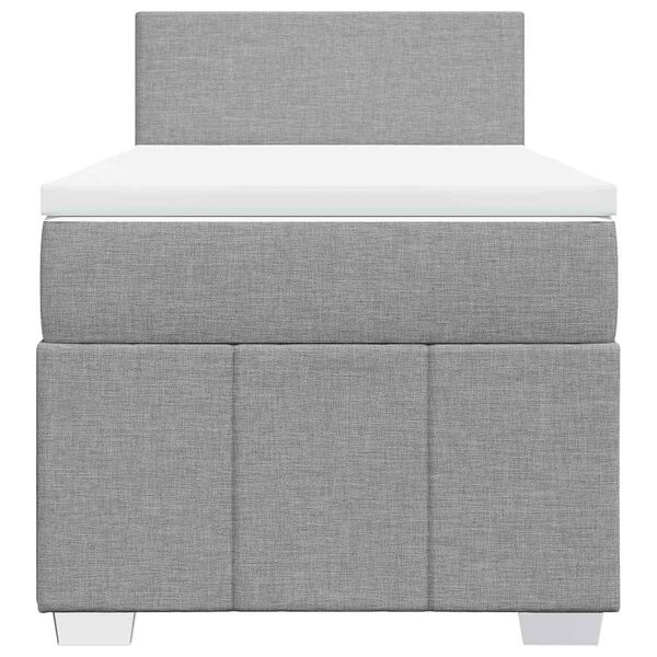 vidaXL Sommier &agrave; lattes de lit avec matelas gris clair 80x200 cm tissu