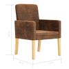 vidaXL Chaises &agrave; manger lot de 2 marron similicuir daim