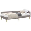 vidaXL Cadre de lit d'angle avec matelas Autre 2 pi&egrave;ces Taupe tissu