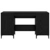 vidaXL Bureau avec porte Ch&ecirc;ne noir 140 x 50 x 75 cm Bois d'ing&eacute;nierie