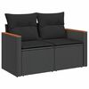 vidaXL Ensemble de canap&eacute; de jardin avec coussin 9 pcs Noir Poly rotin