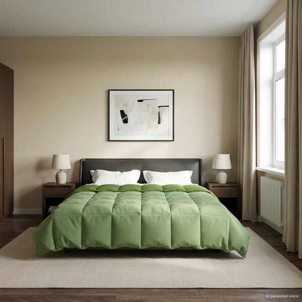 vidaXL Duvet complet toute l'ann&eacute;e Vert 240 x 260 cm Microfibre