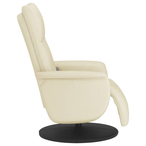 vidaXL Fauteuil inclinable de massage et repose-pieds cr&egrave;me similicuir