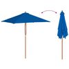 vidaXL Parasol de jardin avec m&acirc;t en bois bleu 150x200 cm