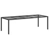 vidaXL Table de jardin pour repas Noir Pur 250 x 100 x 75 cm polyrotin
