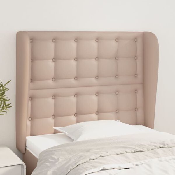 vidaXL T&ecirc;te de lit avec oreilles Cappuccino 93x23x118/128cm Similicuir