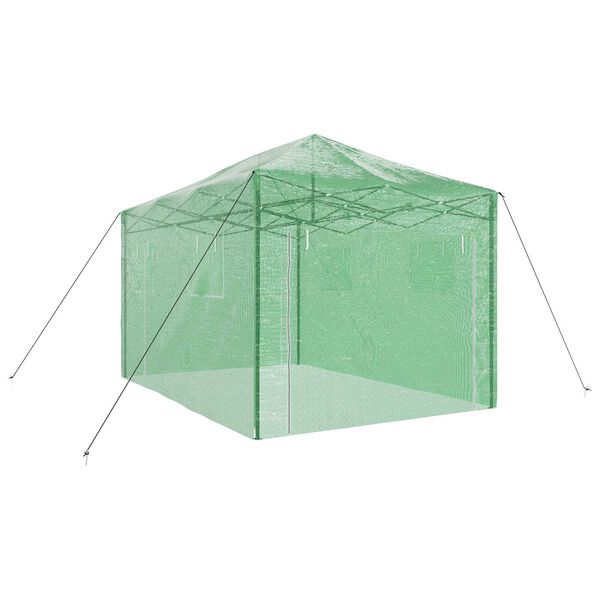 vidaXL Serre avec cadre pop-up avec toit Vert 290 x 430 x 315 cm Fer