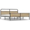 vidaXL Cadre de lit en m&eacute;tal sans matelas ch&ecirc;ne fum&eacute; 183x213 cm