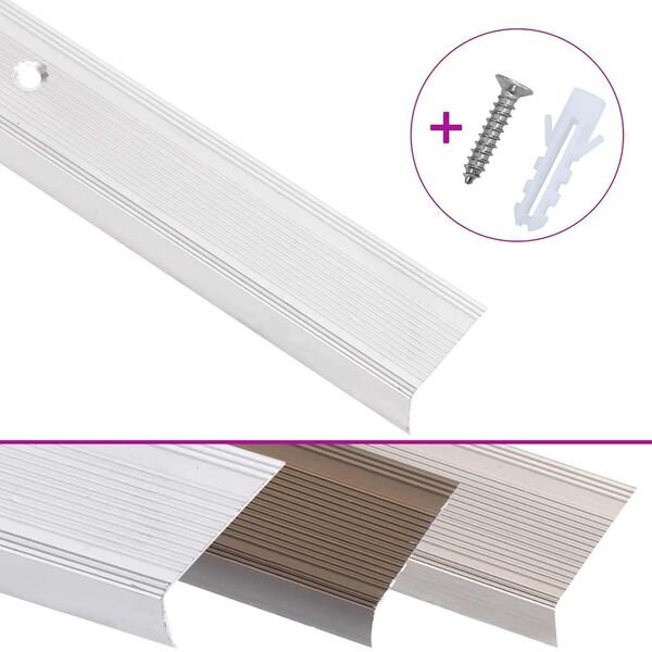 vidaXL Nez de marche forme en L 15 pcs aluminium 100 cm argent&eacute;