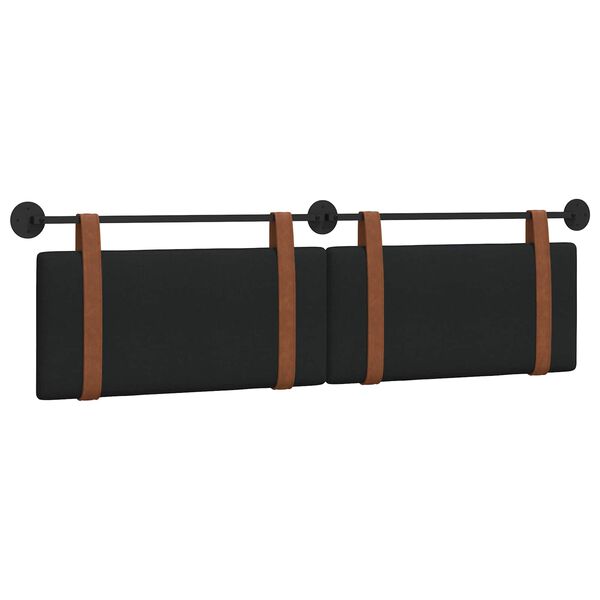vidaXL T&ecirc;te de lit suspendue Uni Noir 170 x 55 x 5 cm PU antique