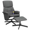 vidaXL Fauteuil de massage inclinable et repose-pieds gris fonc&eacute; tissu