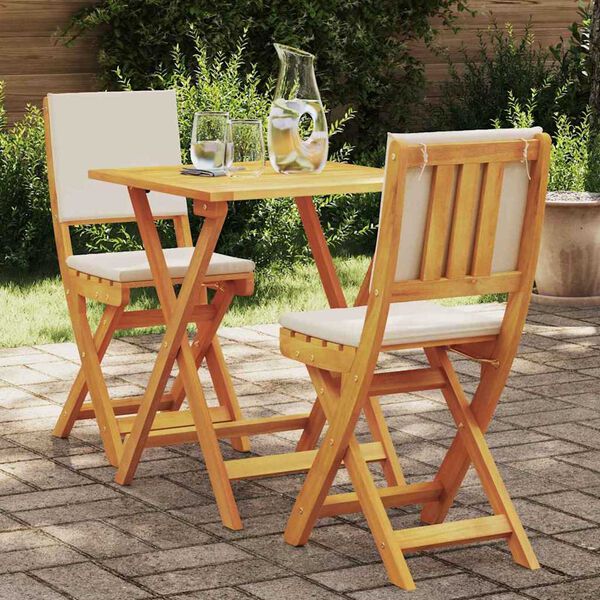 vidaXL Ensemble bistrot 3 pcs Huile Naturelle Bois d'Acacia Massif