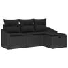 vidaXL Ensemble de Canap&eacute;s avec coussin 4 pcs Noir polyrotin