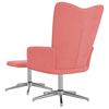 vidaXL Chaise de relaxation avec tabouret Rose Velours