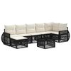 vidaXL Ensemble de canap&eacute; de jardin 8 pc Noir et blanc cr&egrave;me polyrotin