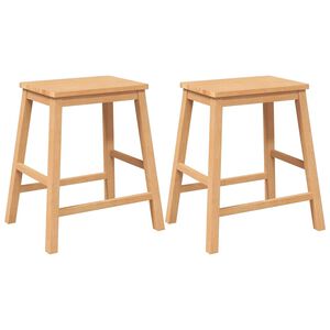 vidaXL Chaises de bar lot de 2 bois massif d'h&eacute;v&eacute;a