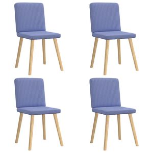 vidaXL Chaises &agrave; manger lot de 4 bleu jean tissu