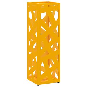 vidaXL Stand de Parapluie de Pluie Moutarde 15,5 x 15,5 x 49 cm Acier