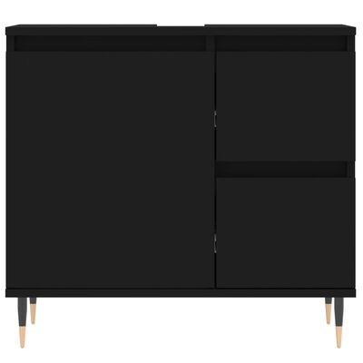 vidaXL Armoire de salle de bain noir 65x33x60 cm bois d'ingénierie