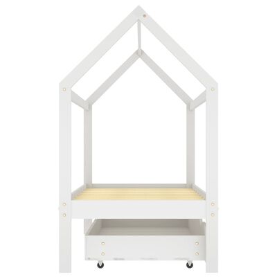 vidaXL Cadre de lit enfant avec tiroir blanc bois pin massif 80x160 cm