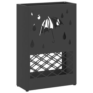 vidaXL Stand de Parapluie de Pluie Noir 28 x 12 x 41 cm Acier