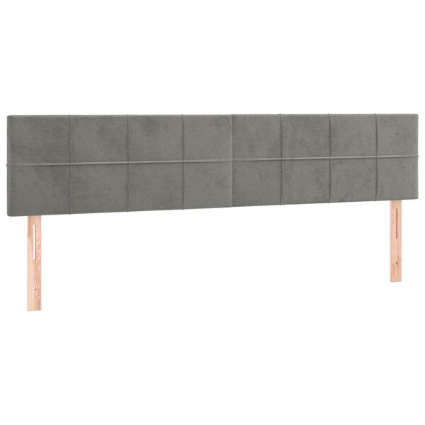 vidaXL T&ecirc;te de lit &agrave; LED Gris clair 160x5x78/88 cm Velours