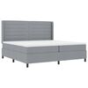 vidaXL Lit &agrave; ressorts avec matelas Gris clair 200 x 200 cm tissu