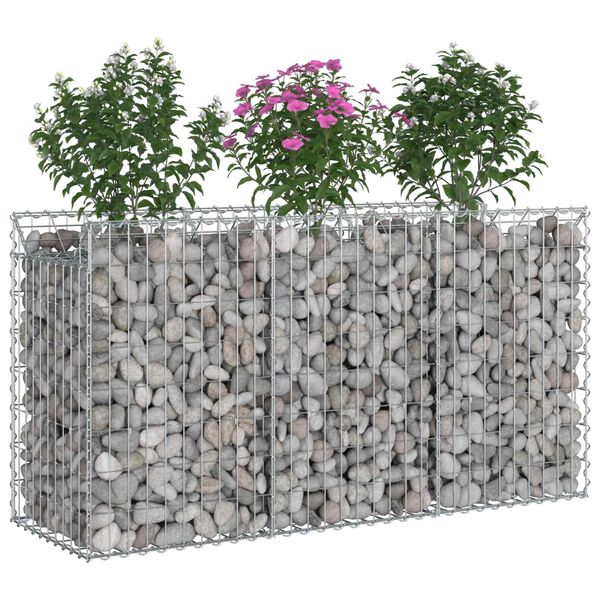 vidaXL Lit sur&eacute;lev&eacute; gabion Argent&eacute; 150 x 50 x 80 cm Acier galvanis&eacute;