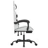 vidaXL Chaise de jeu pivotante et repose-pied Blanc et noir Similicuir