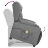 vidaXL Fauteuil de massage inclinable Gris clair Tissu