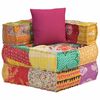 vidaXL Pouf modulaire avec oreiller Patchwork Tissu