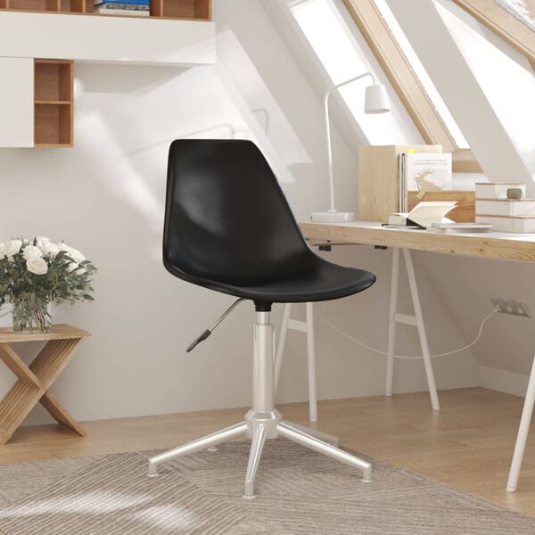 vidaXL Chaise de bureau pivotante Noir PP