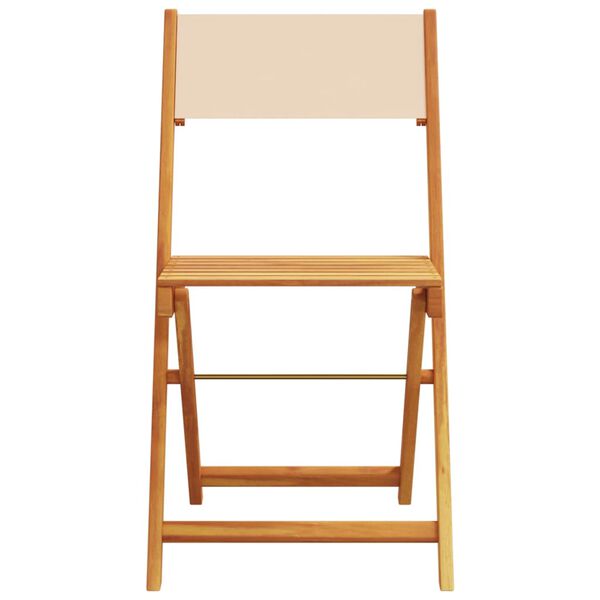 vidaXL Ensemble de bistro 3 pcs beige tissu et bois massif