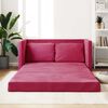 vidaXL Canap&eacute;-lit 2 en 1 rouge bordeaux 122x204x55 cm velours