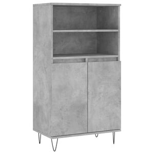 vidaXL Buffet haut Gris b&eacute;ton 60x36x110 cm Bois d'ing&eacute;nierie